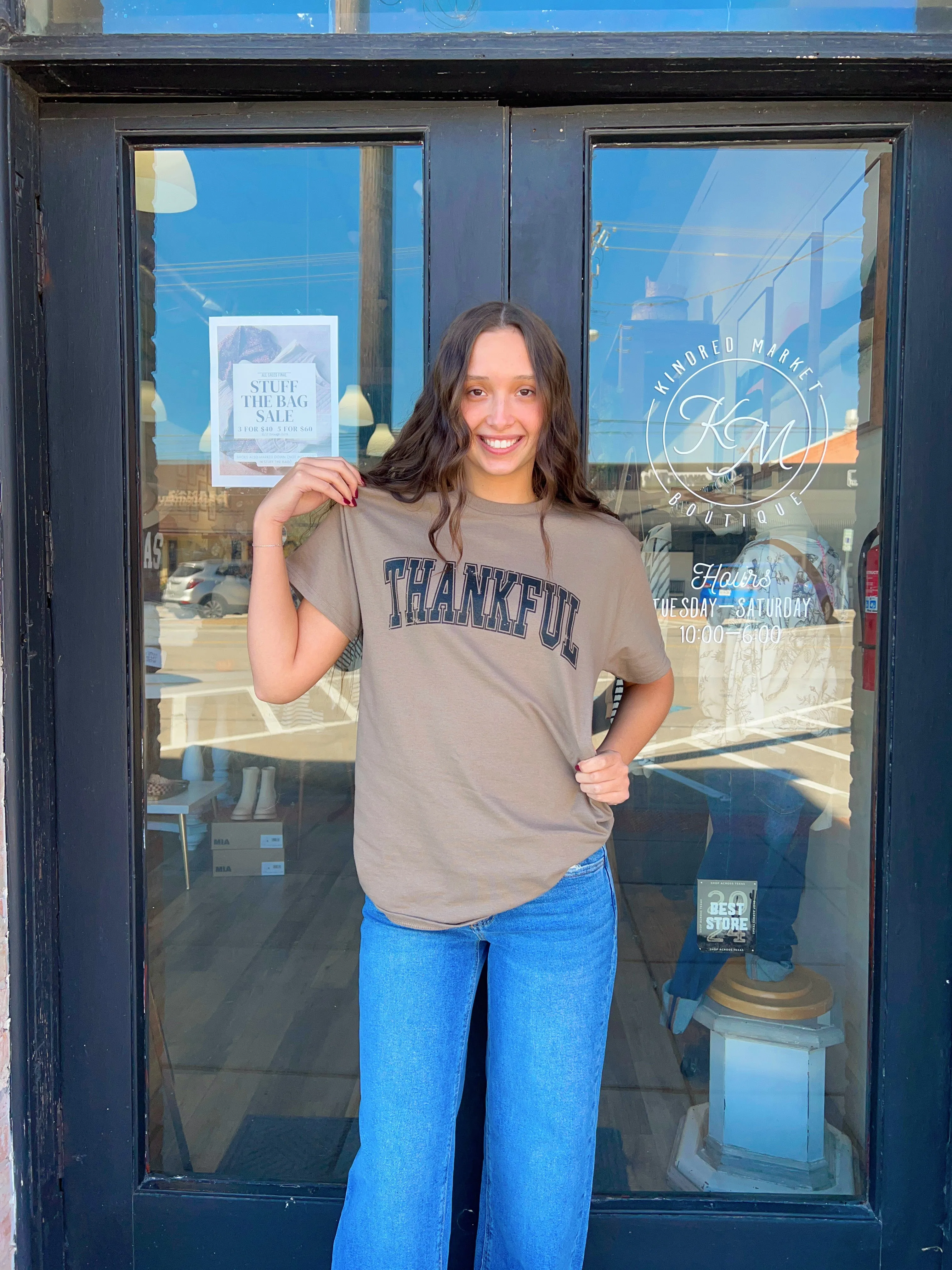 Savana Brown Thankful TEE