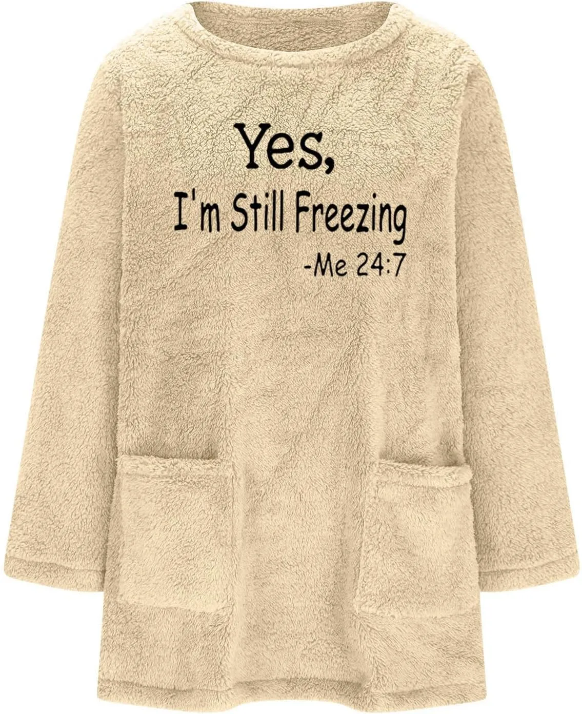 Sherpa Sweatshirts For Women Trendy 2024 Warm Fall Winter Fuzzy Fleece Pullover Tops Cute Sweater Loungewear