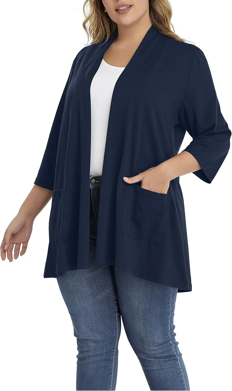 Shiaili Long Plus Size Cardigans for Women Easy to Wear Open Front Clothing