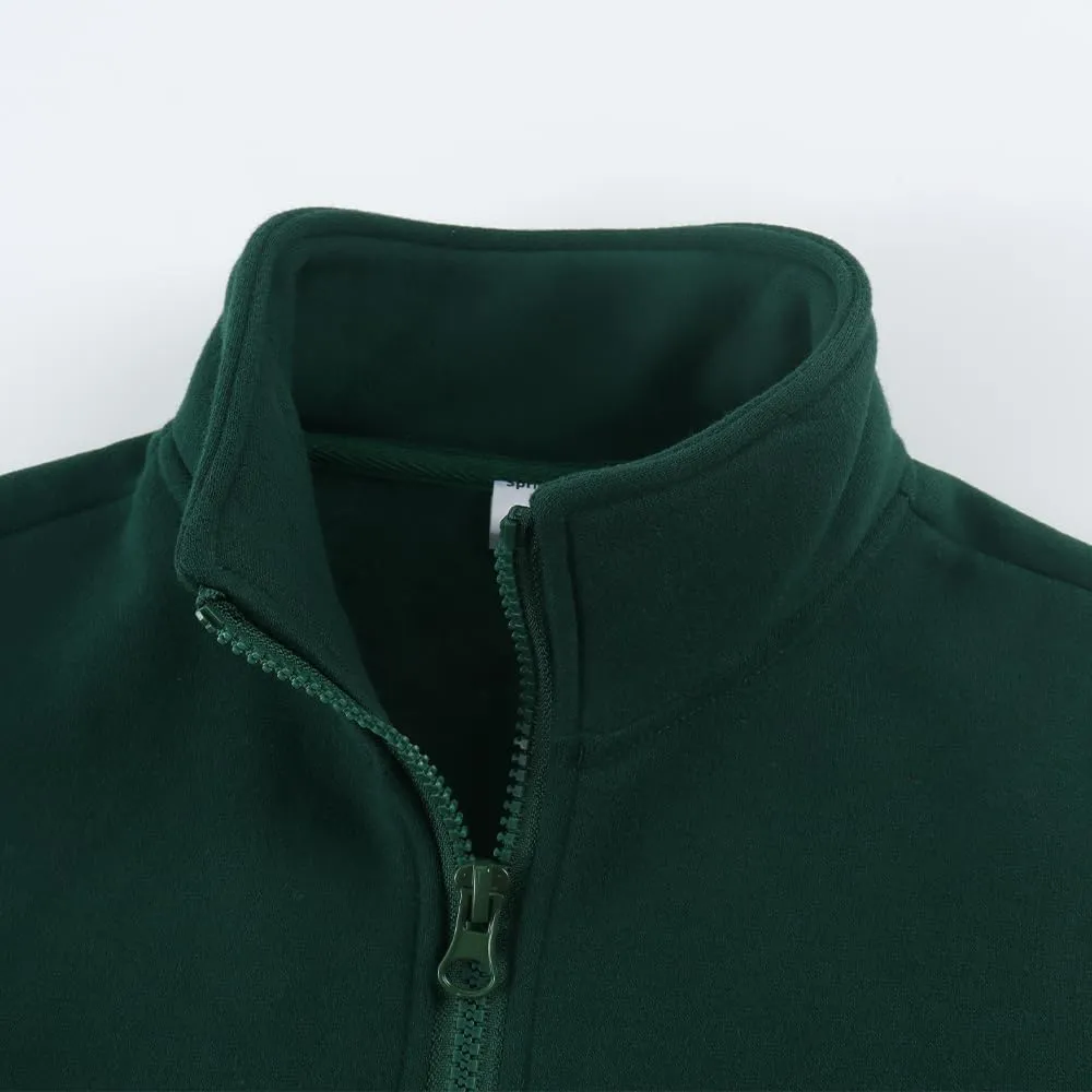 Spring&Gege Boys Full Zip Fleece Hoodless Hoodies Mock Neck Sweatshirts Kids Zip Up Jackets