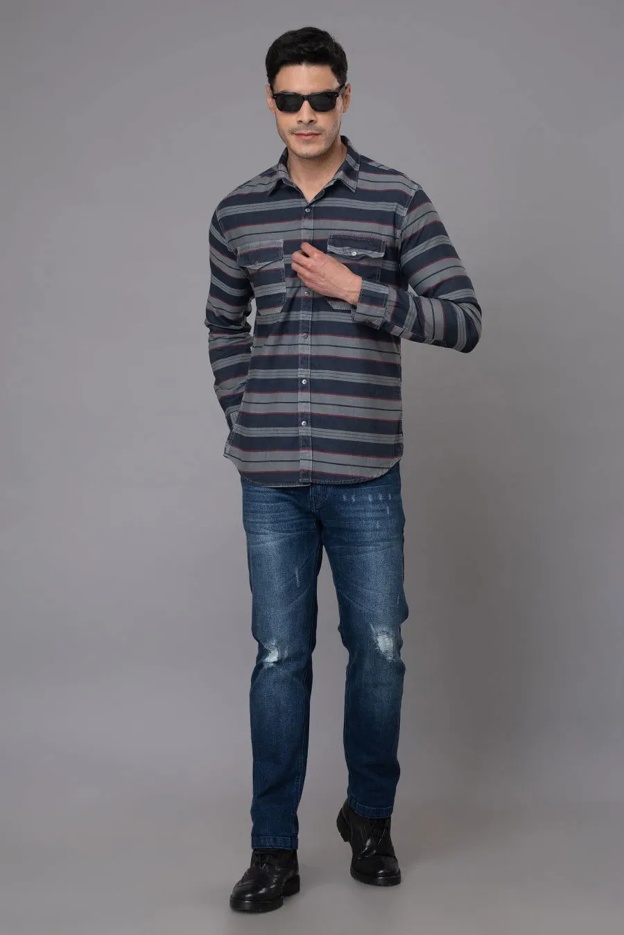 Striped Indigo Shirts