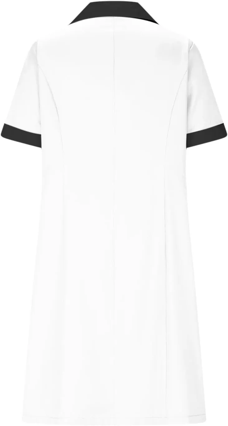 Summer Midi Dress for Women Short Sleeve Button Down Dress Lightweight Trendy Dress Collared Summer Dresses