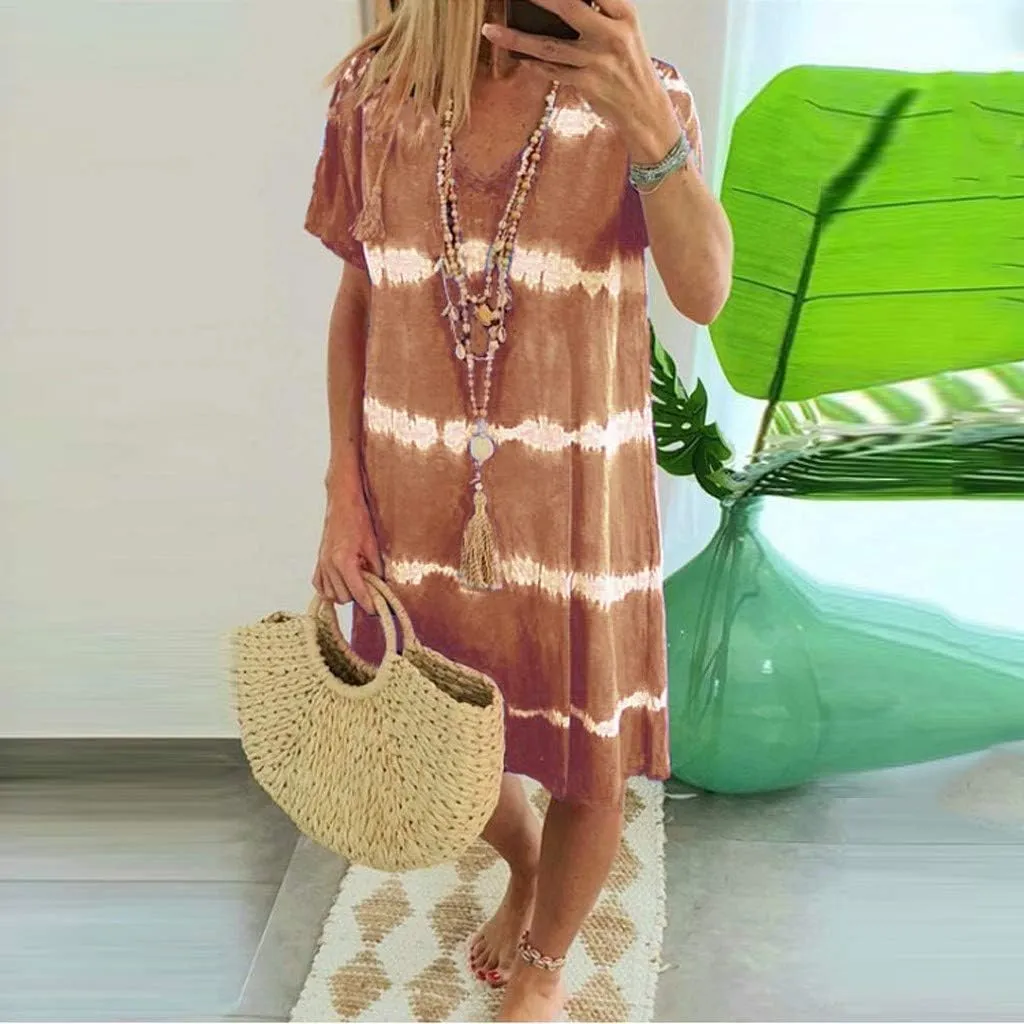 T-Shirt Dress for Women Spring Fashion Casual Summer Short Sleeve Crewneck Loose Classic Comfy Soft Basic Midi Dresses