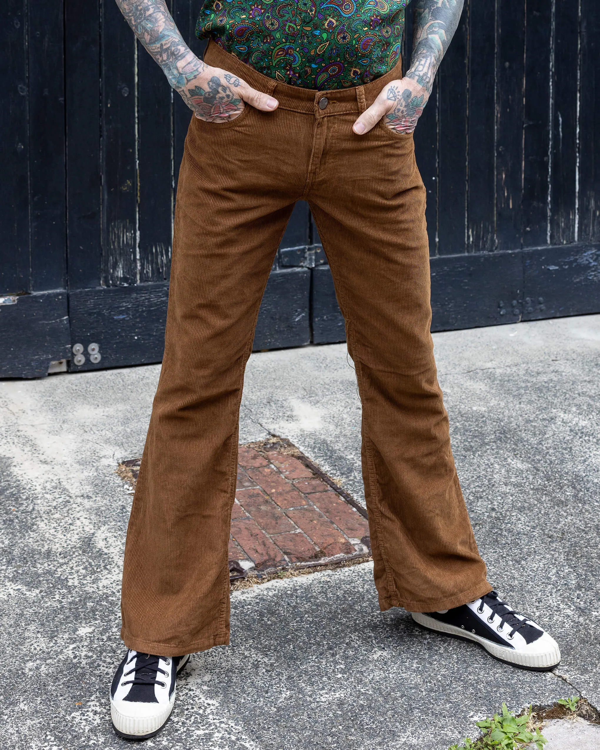 Tan Corduroy Bootcut Flares