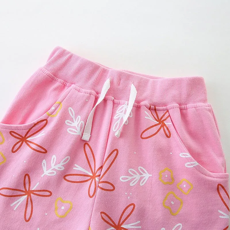 Toddler/Kid Girls Pink Summer Cotton Shorts