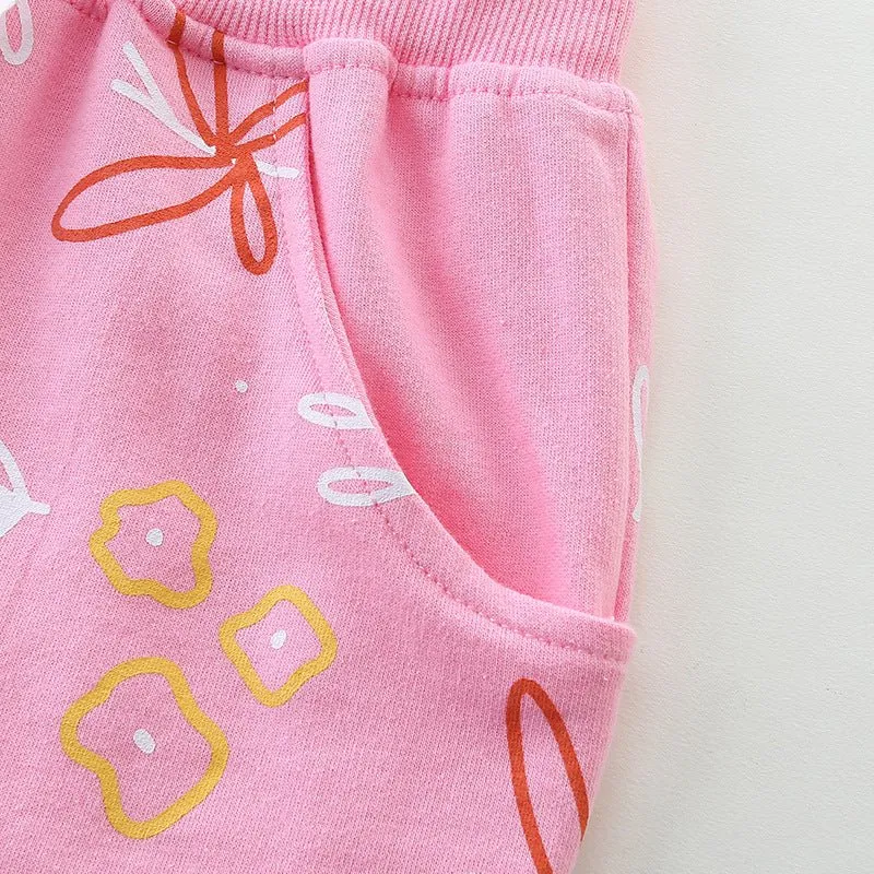 Toddler/Kid Girls Pink Summer Cotton Shorts