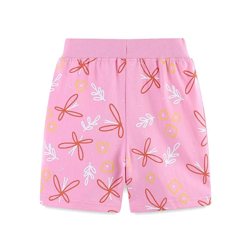 Toddler/Kid Girls Pink Summer Cotton Shorts