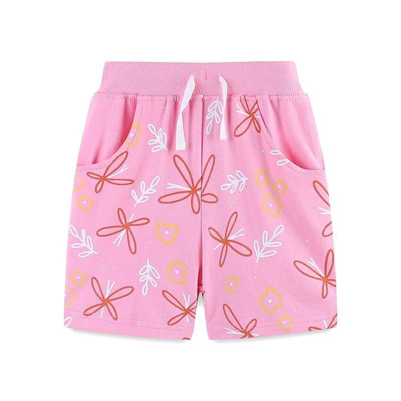Toddler/Kid Girls Pink Summer Cotton Shorts