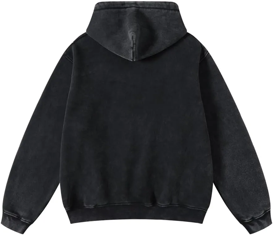VFIVE UNFOUR Retro Washed Thick Cotton Hoodies Winter Oversized Hoodies Warm Vintage Sweatshirts