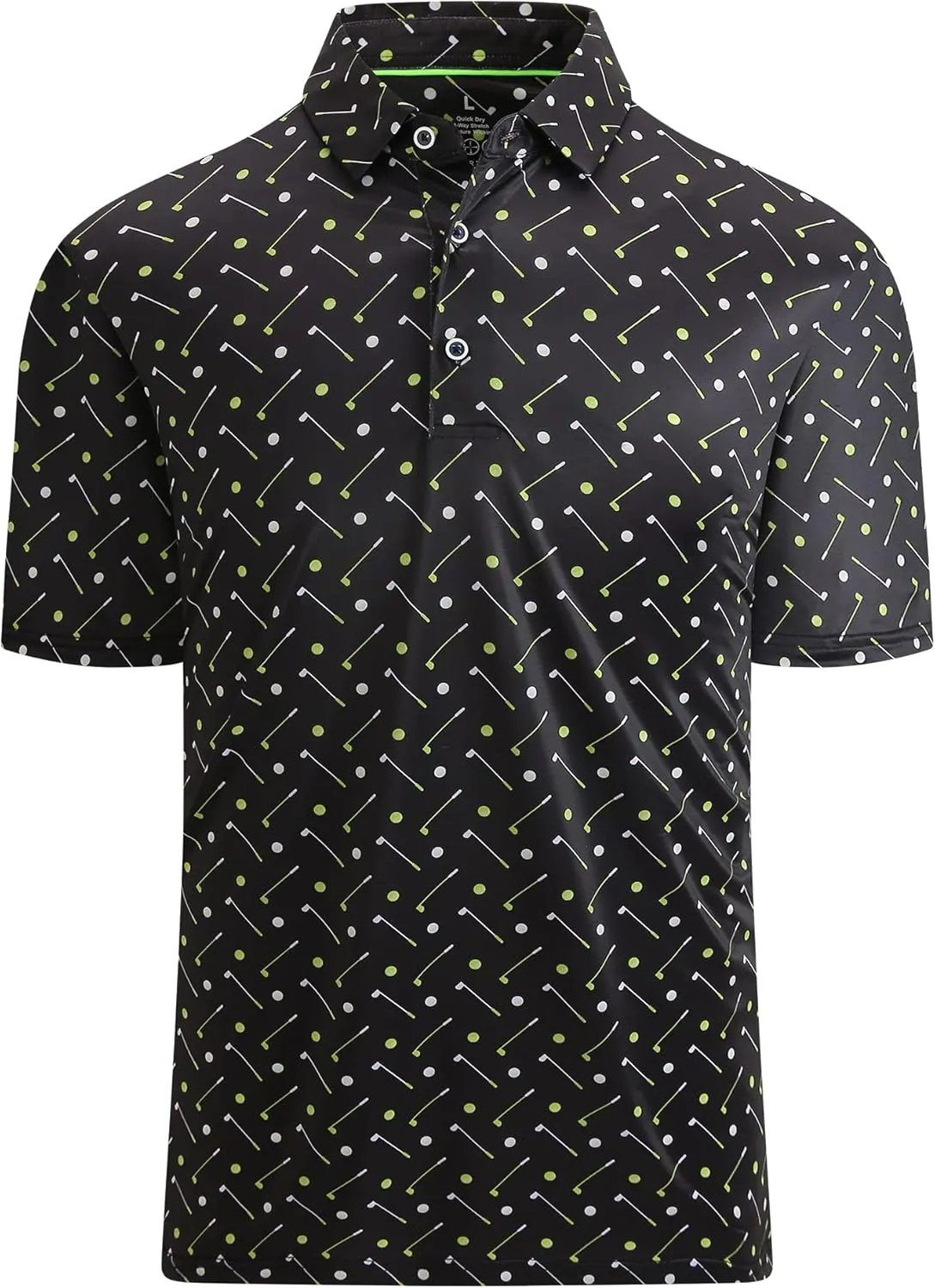 WARHORSEE Mens Golf Polo Shirts Short Sleeve Quick Dry, Performance Stretchy Casual Polo Shirts for Men