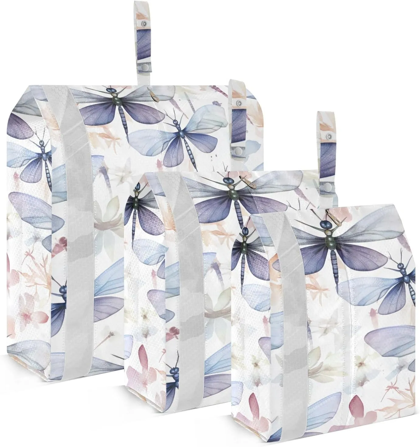 Watercolor Dragonflies Packing Cubes for Travel 3 Set Large Packing Cubes Luggage Cubes for Easy Packing