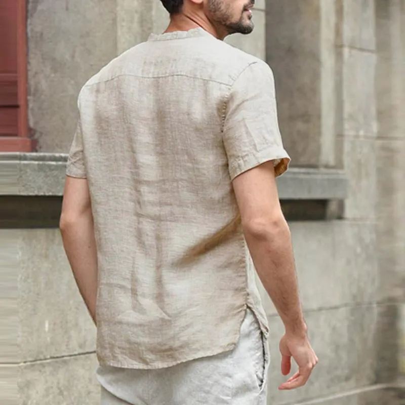 West Louis Short Sleeve Henley Collar Shirts