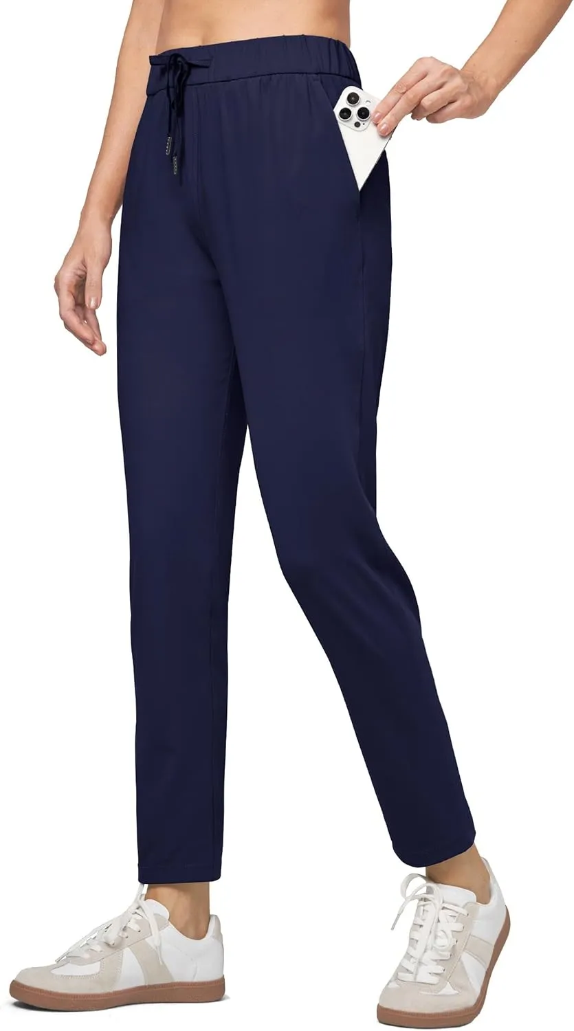 Willit Women's Golf Travel Pants Lounge Sweatpants 7/8 Athletic Pants Quick Dry On The Fly Pants