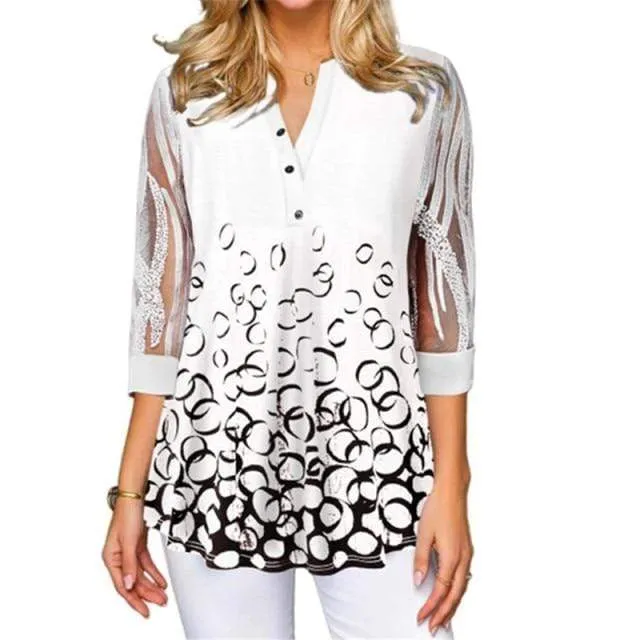Women Tops Plus Size Casual Floral Print T Shirts