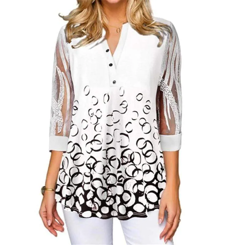 Women Tops Plus Size Casual Floral Print T Shirts