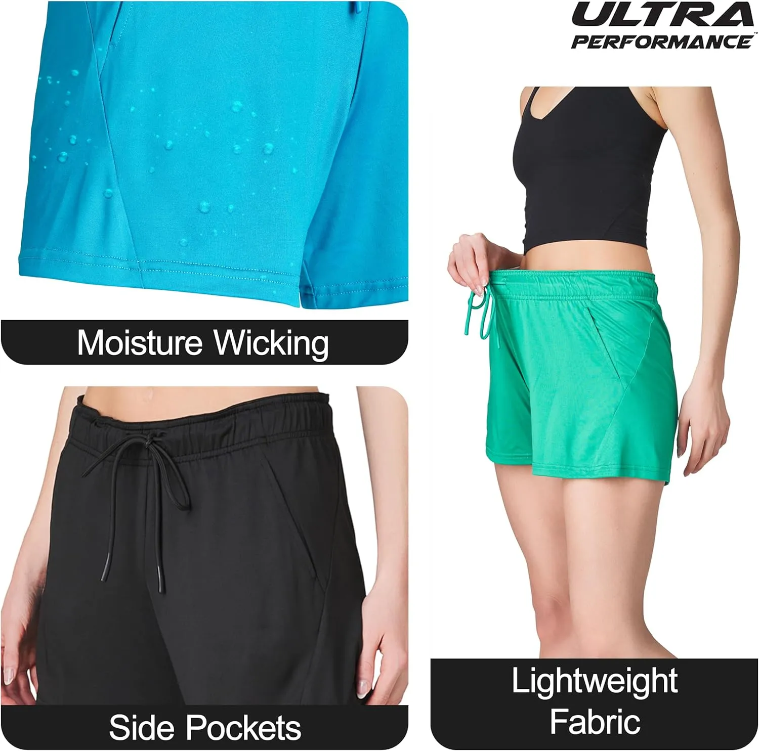 Womens Dry Fit Athletic Running Shorts 3 Pack Women's Workout Gym Short's, Casual Lounge Beach Short for Women