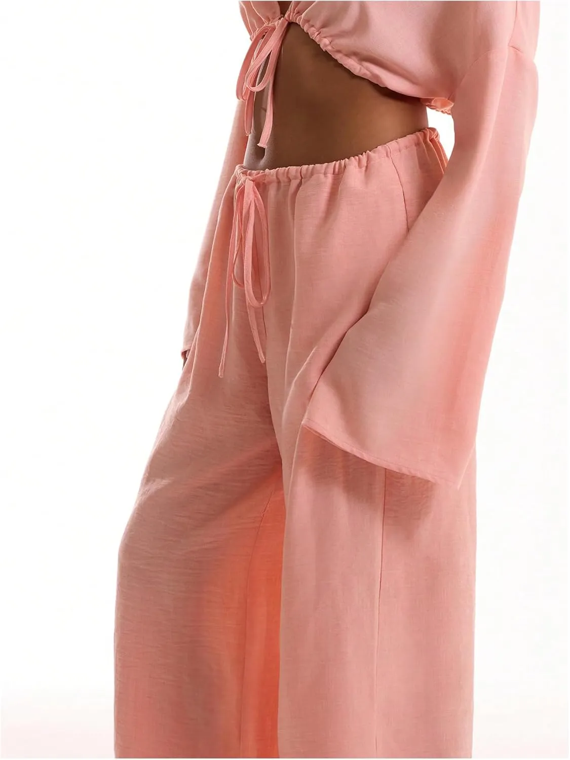 Womens Linen Pants Wide Leg Loose Cotton Swimsuit Coverups Summer Pants Beach Vacation Outfits