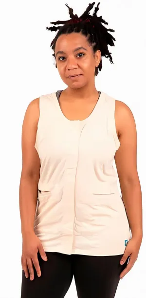 Women's Mastectomy Camisole with Drain Pockets - Post Surgery Clothes, JP Drain Holder, Easy Front Access