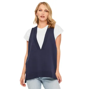 Women's Oversized Sleeveless Sweater,Navy