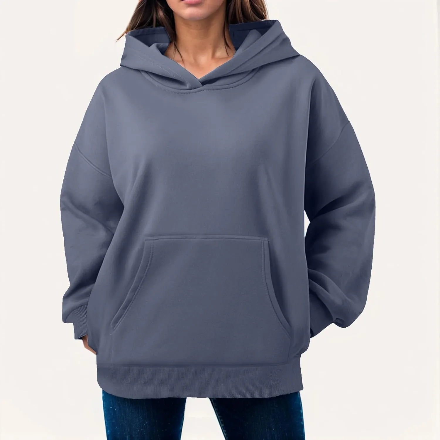 Womens Oversized Sweatshirts Pullover Hoodies Fleece Sweaters Long Sleeve With Pockets Winter Fall Outfits Y2k Clothes