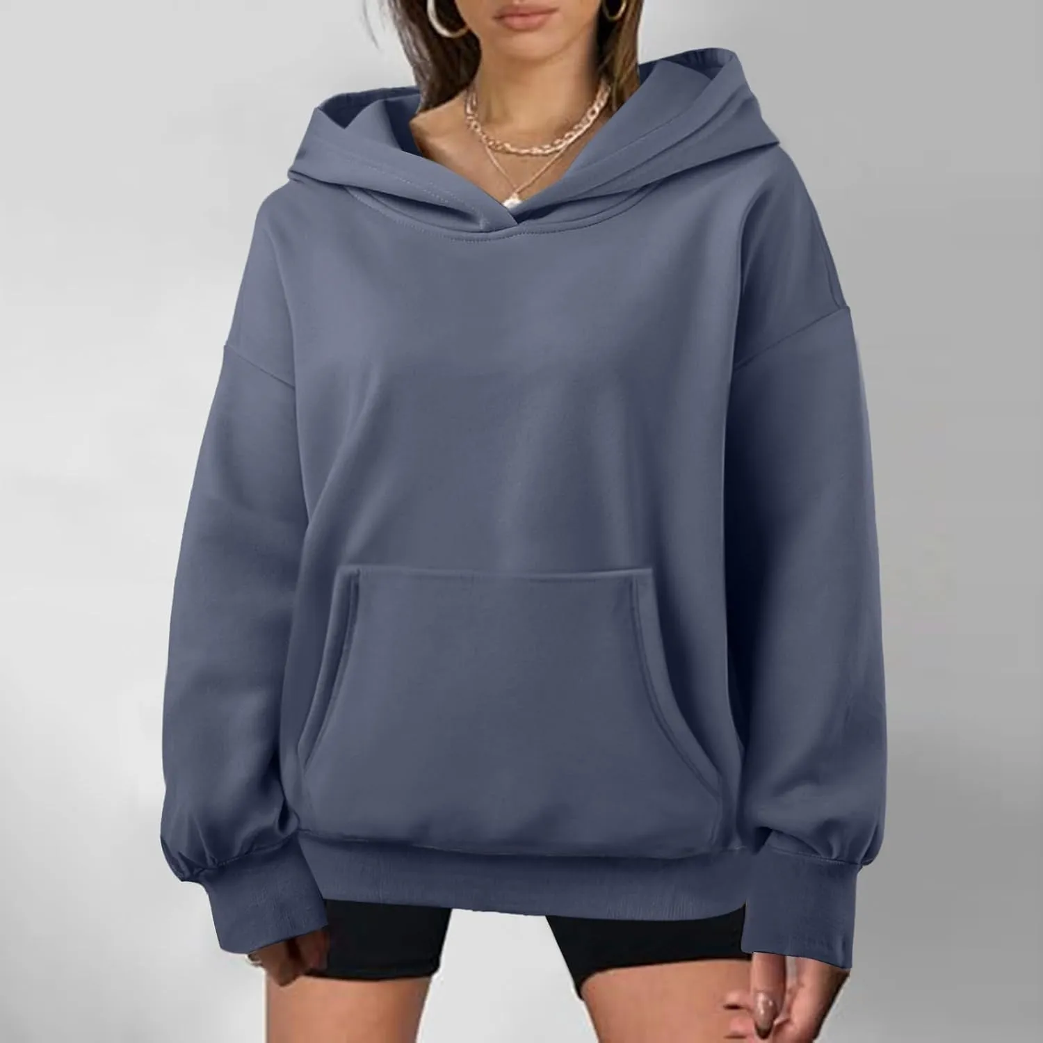 Womens Oversized Sweatshirts Pullover Hoodies Fleece Sweaters Long Sleeve With Pockets Winter Fall Outfits Y2k Clothes