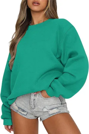 Womens Sweatshirt Oversized Crewneck Long Sleeve Casual Loose Chunky Warm 2024 Fall Pullover Sweaters Trendy Outfits