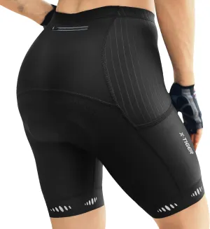 X-TIGER Padded Bike Shorts for Women 5D Gel Padding with Zipper Pockets Cycling Shorts Womens Bicycle Road Biking Biker Short
