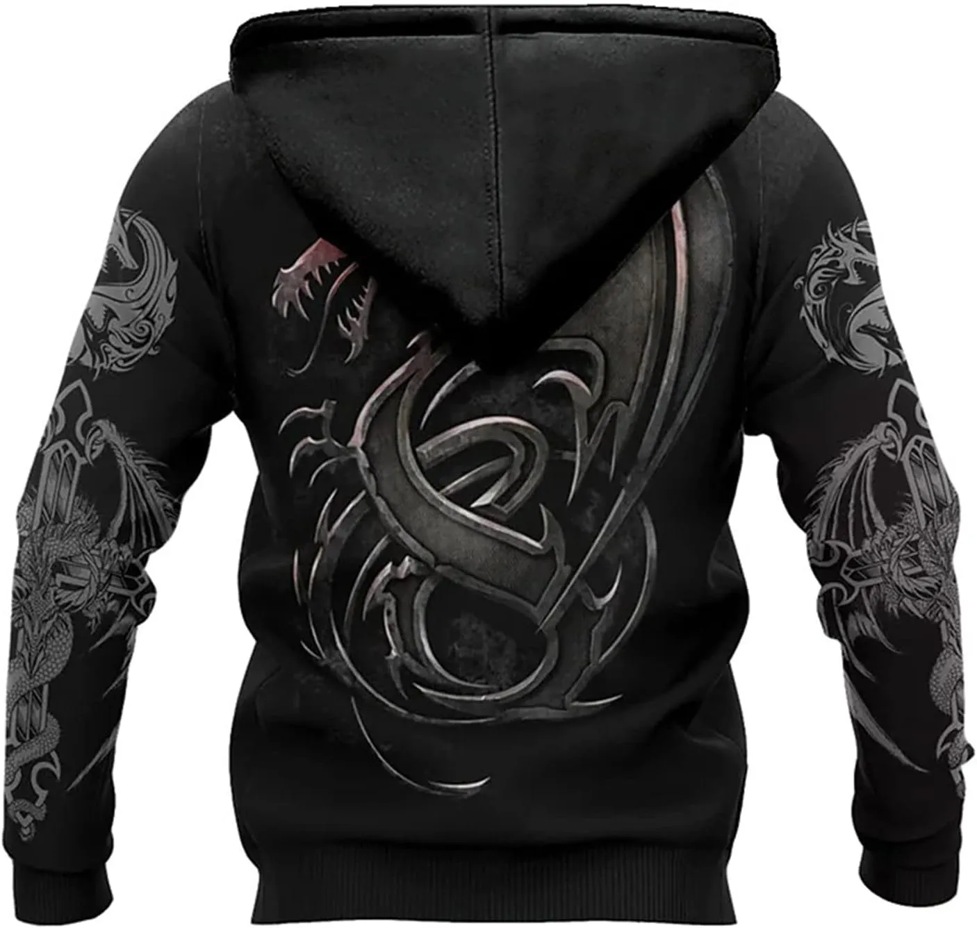 XIAXOGOOL Graphic Zip Up Hoodies For Men Xmas Hoodie Heavyweight Fleece Sweatshirt Thick Sherpa Lined Warm Winter Jacket