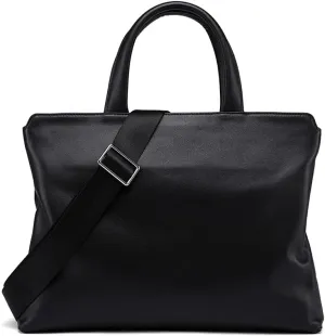 Zipper Leather Briefcase,14-inch Laptop Bag,Comfortable Hand Bag Diagonal Bag,Black Men's Office Bag,Suitable Business Office (Color : Black, Size : 14 inch)